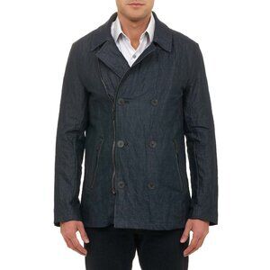 New $798 Robert Graham Woodlawn Jacket Indigo Cotton Size M